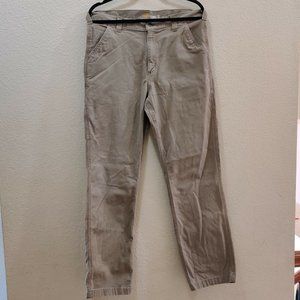 Mens Carhartt Relaxed Fit Canvas Utility Work Pants 34x31 Khaki tan